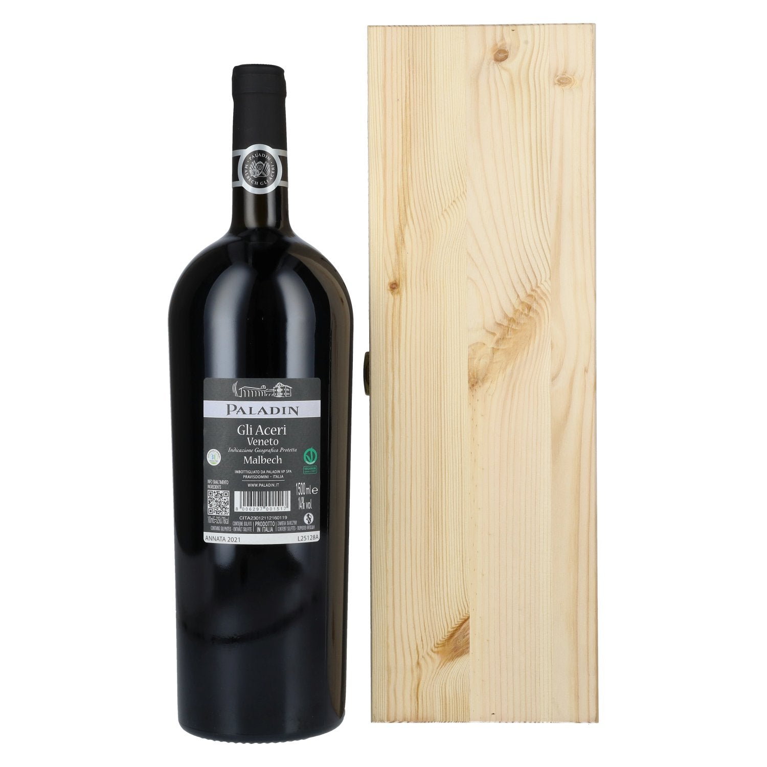 Paladin Malbech Gli Aceri IGP 2021 14% vol. 1,5l en caisse bois