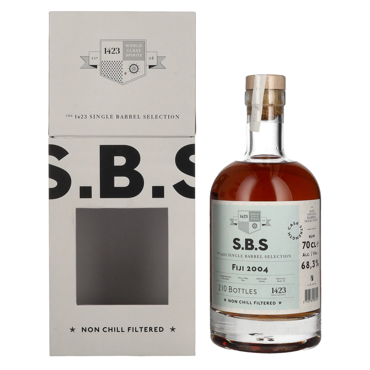 1423 S.B.S FIJI Rum Single Barrel Selection 2004 68,3% vol. 0,7l en boîte cadeau
