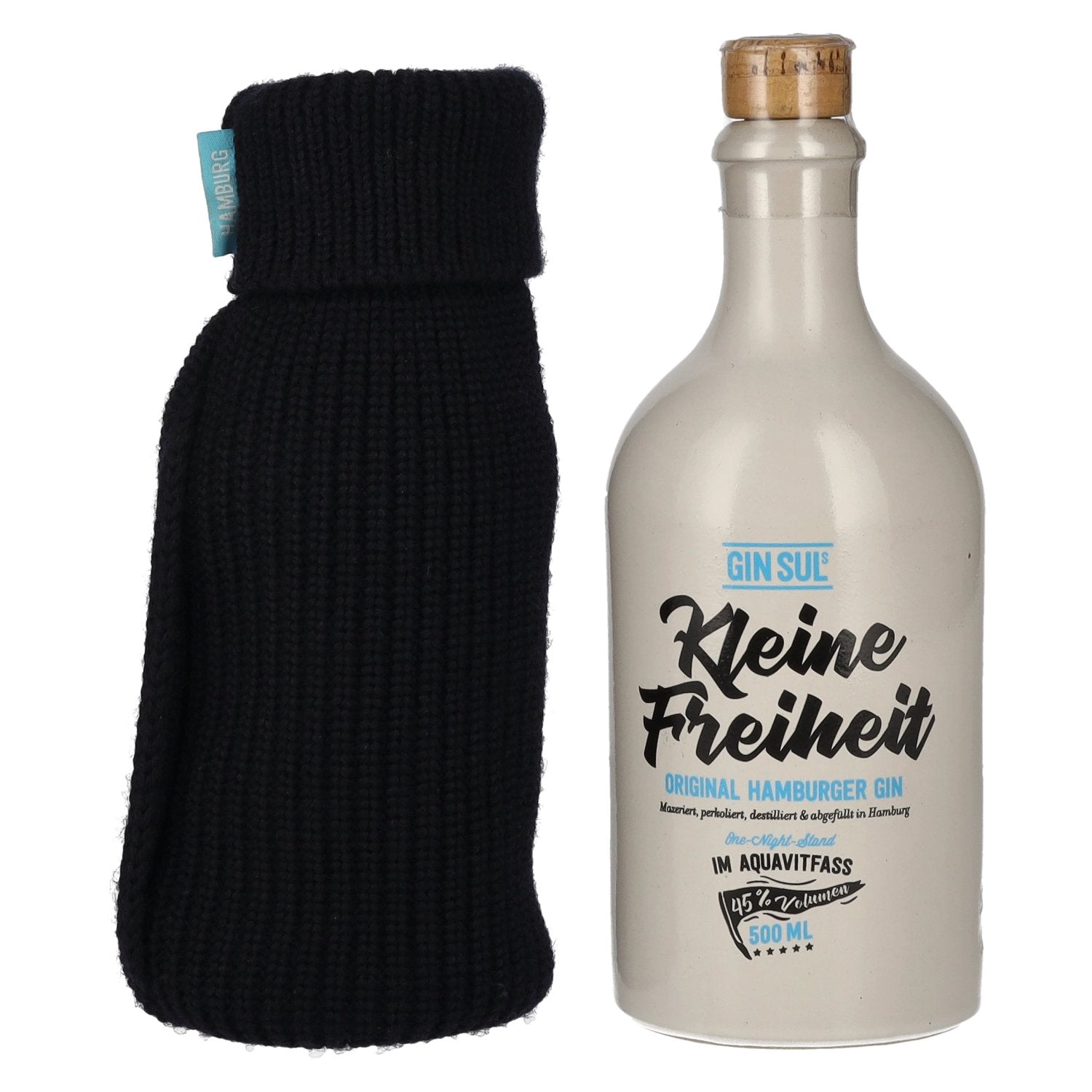 Gin Sul Kleine Freiheit Original Hamburger Gin 45% Vol. 0,5l avec housse en tissu Second Skin