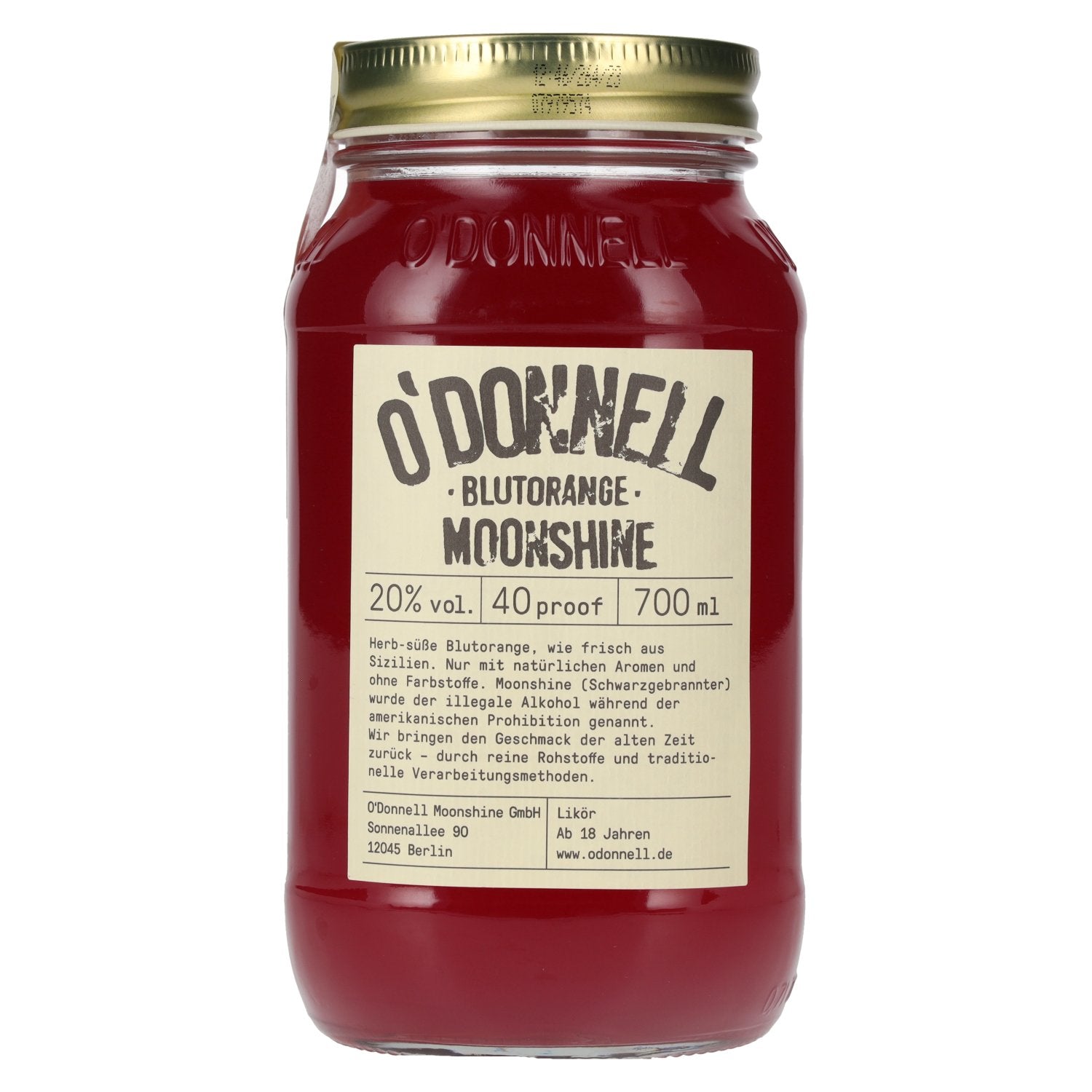 O'Donnell Moonshine BLUTORANGE Likeur 20% Vol. 0,7l