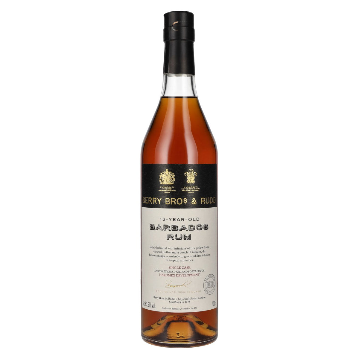 Berry Bros. &amp; Rudd 12 Years Old BARBADOS Single Cask Rum 62.6% vol. 0.7l