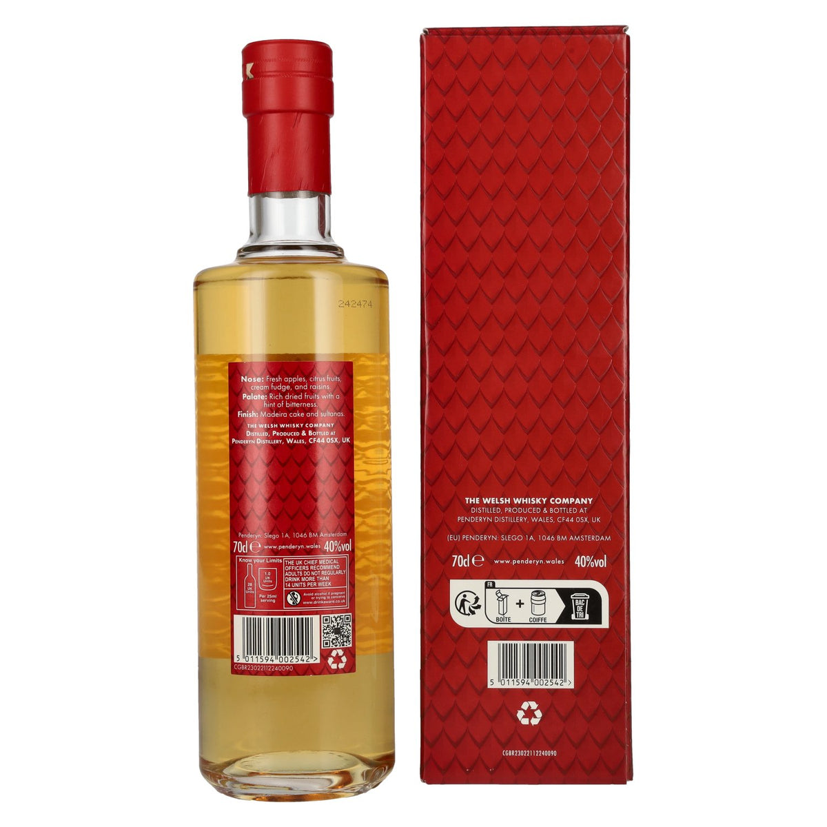 Whisky gallois single malt Penderyn LEGEND, 40 % vol., 0,7 l, dans un coffret cadeau