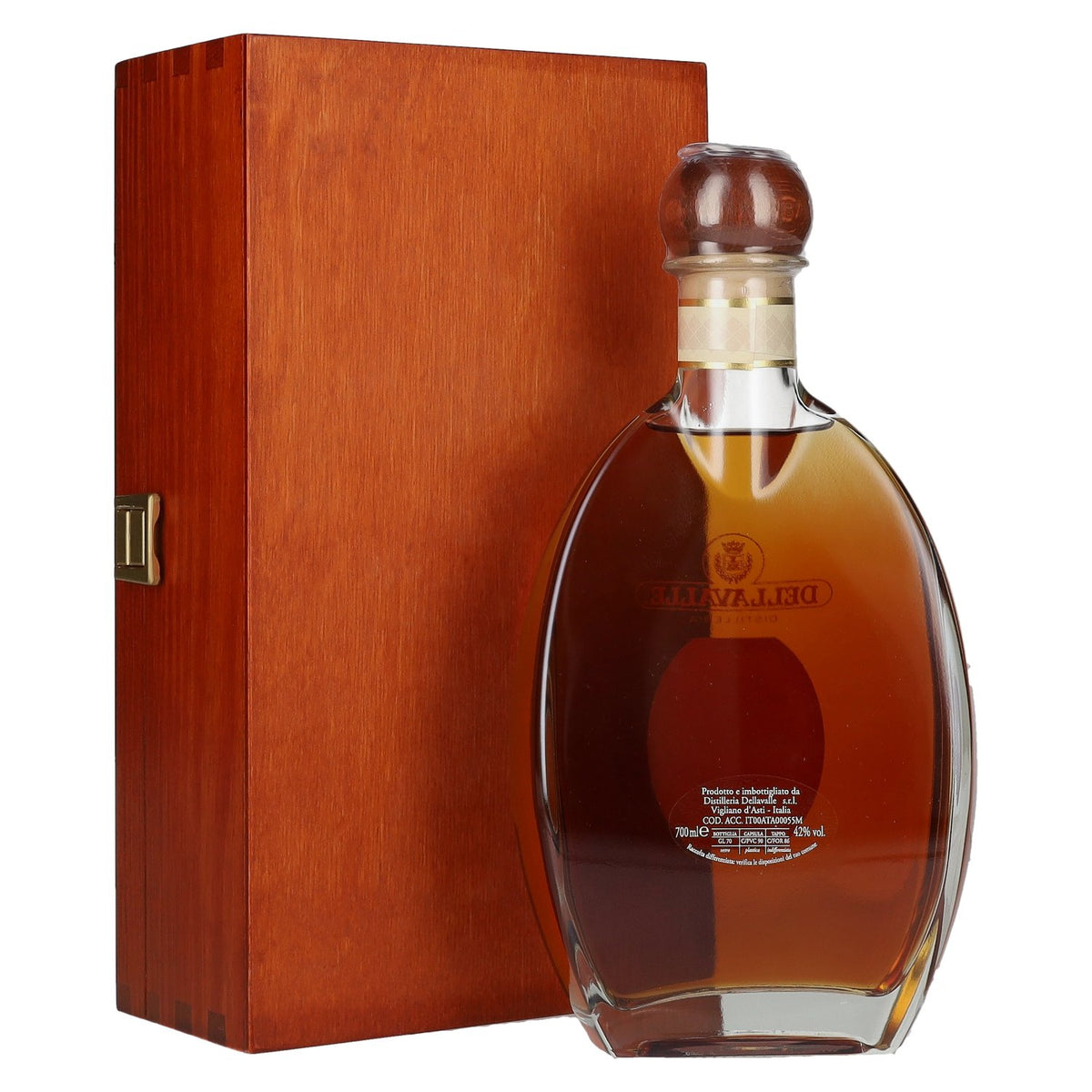 Grappa Dellavalle affinée en fûts de PASSITO DI PANTELLERIA 2007, 42 % vol., 0,7 l, dans un coffret en bois