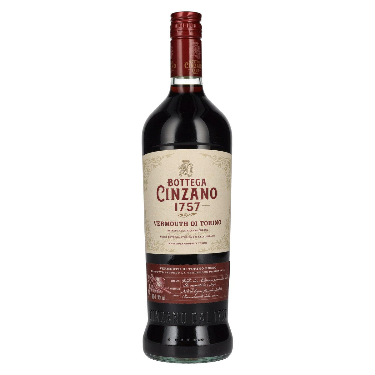 Bottega Cinzano 1757 Vermouth di Torino ROSSO 16% vol. 1 l