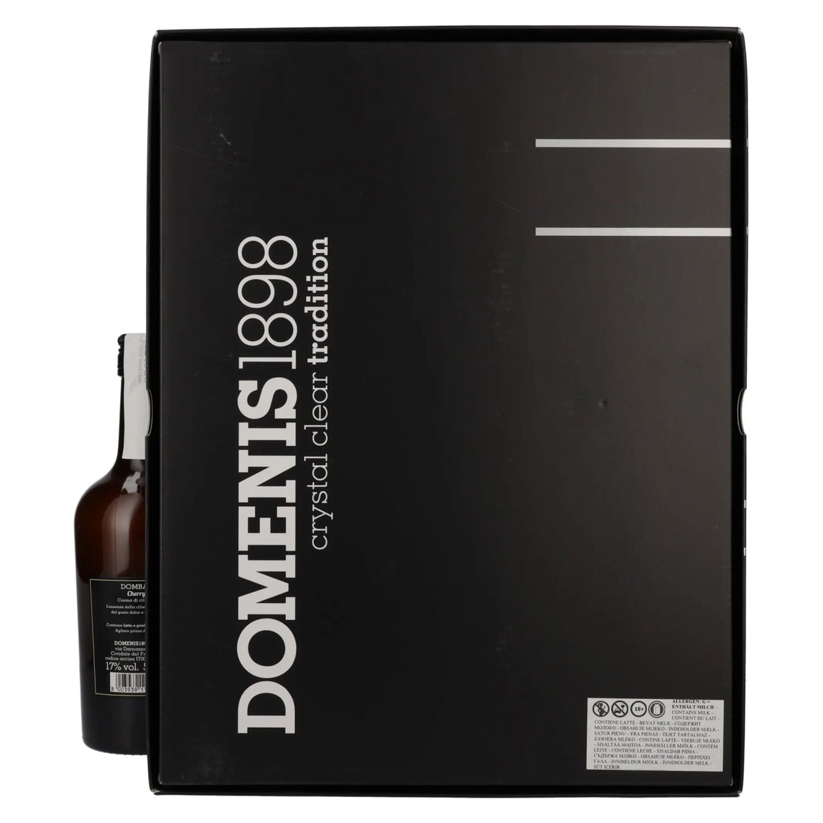 Domenis 1898 DOMBAY Cherry crema di ciliegie 17% Vol. 0,5l in Geschenkbox mit 2 Gläsern