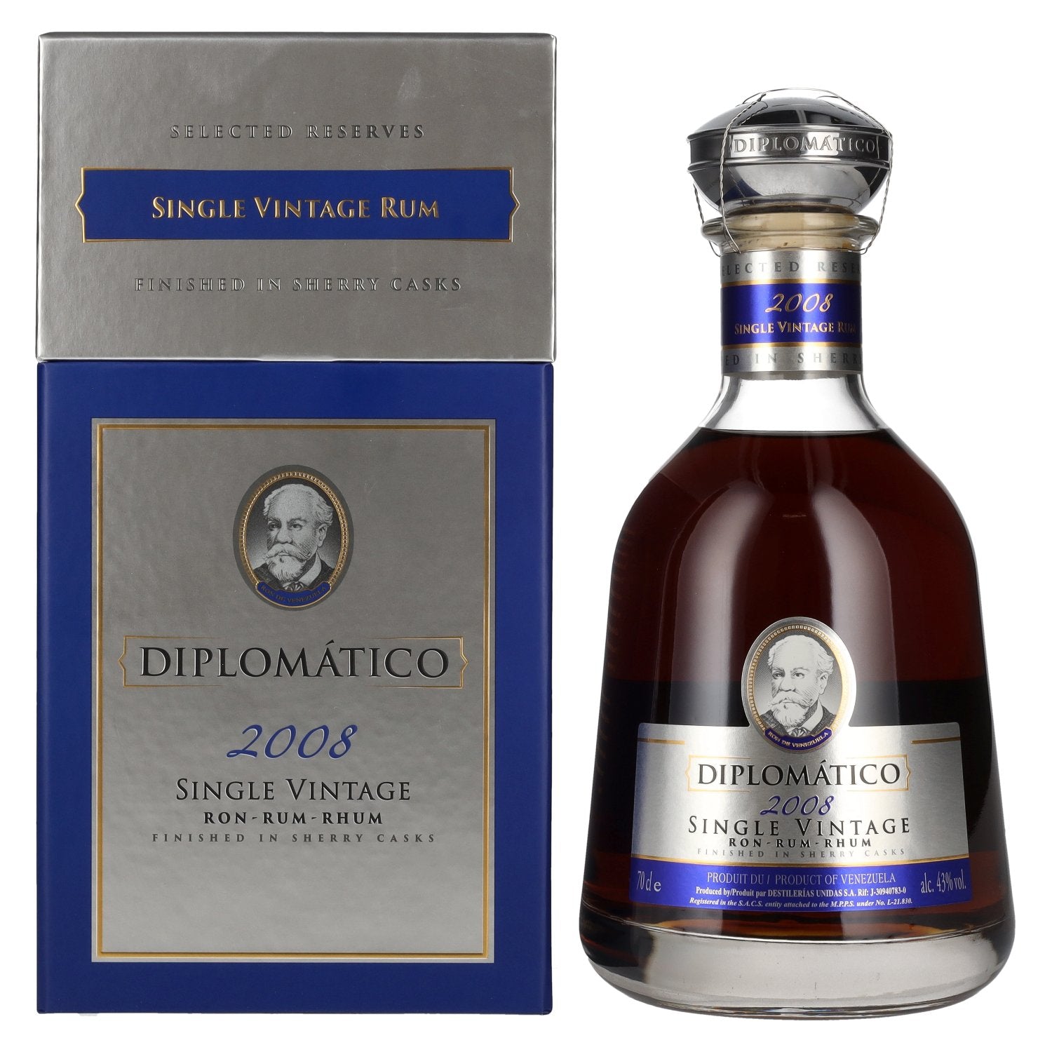 Diplomático Single Vintage Rum 2008 43% Vol. 0,7l in Geschenkbox