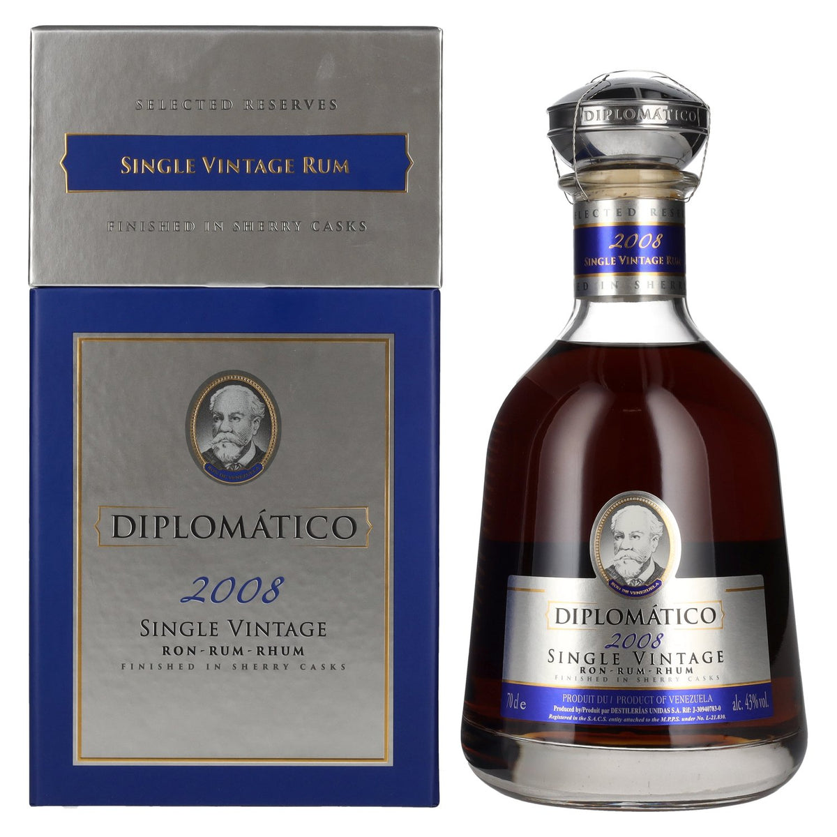 Diplomático Single Vintage Rum 2008 43% Vol. 0,7l in Geschenkbox