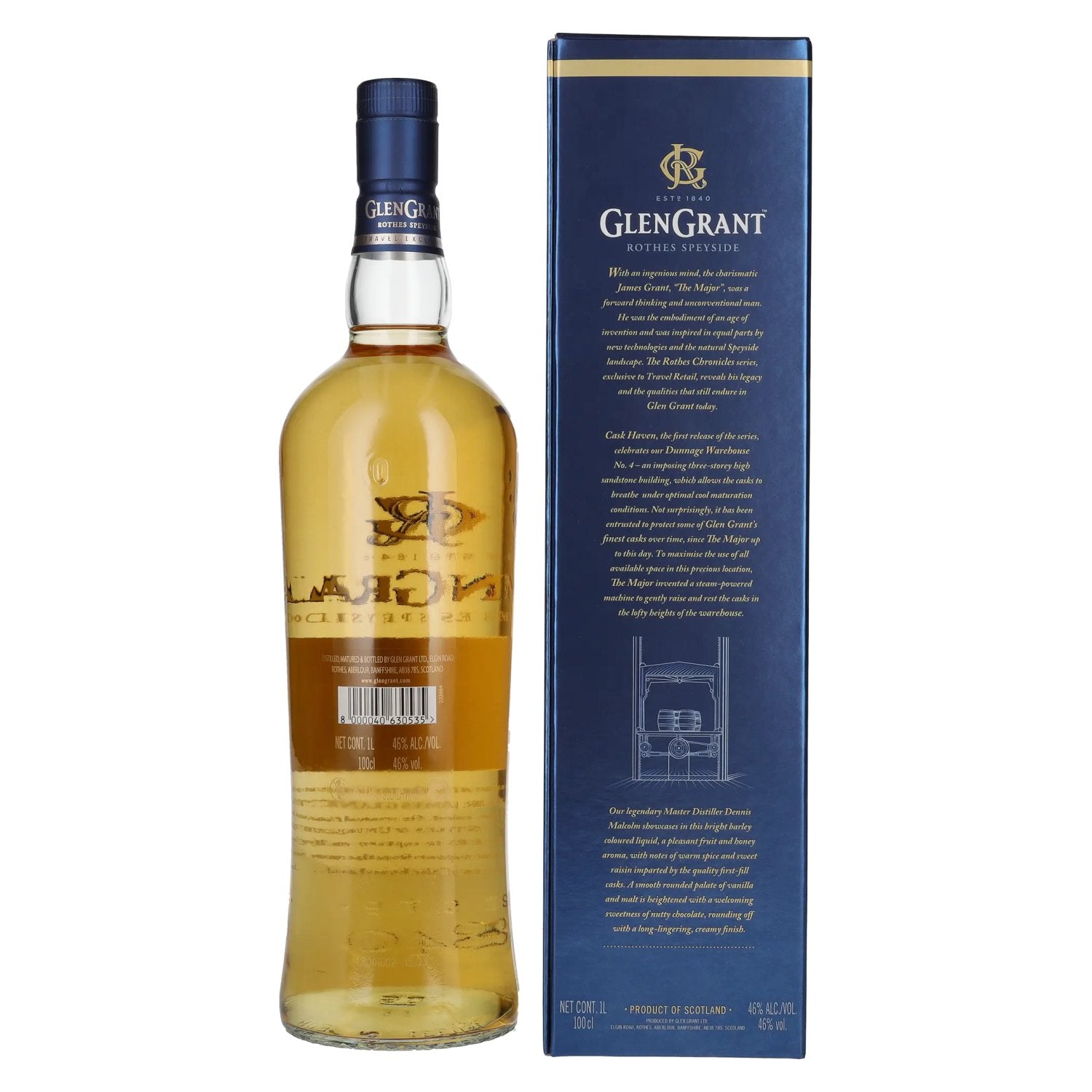 Glen Grant Rothes Chronicles Cask Haven Single Malt Scotch Whisky 46% Vol. 1l in geschenkverpakking