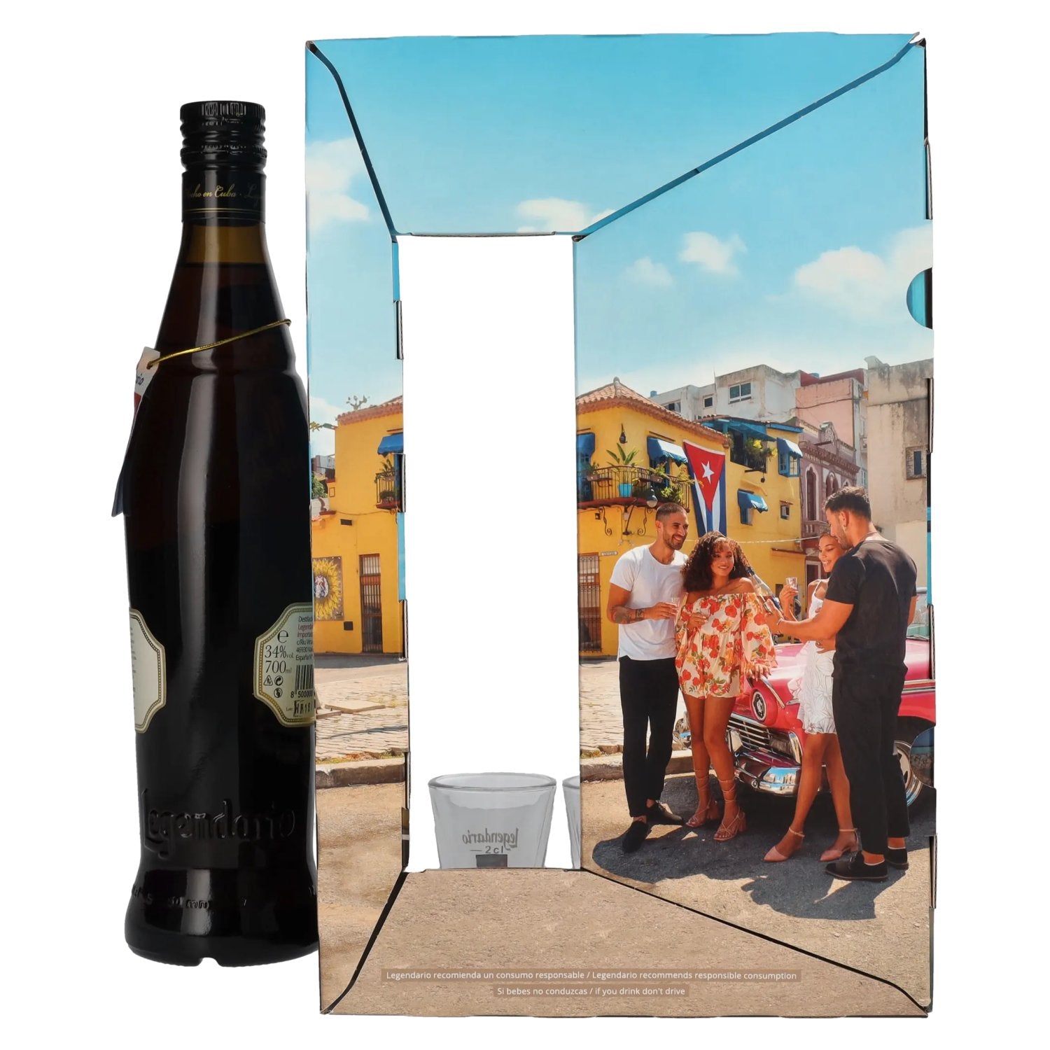 Legendario Elixir de Cuba 34% Vol. 0,7l in gift box with 2 glasses