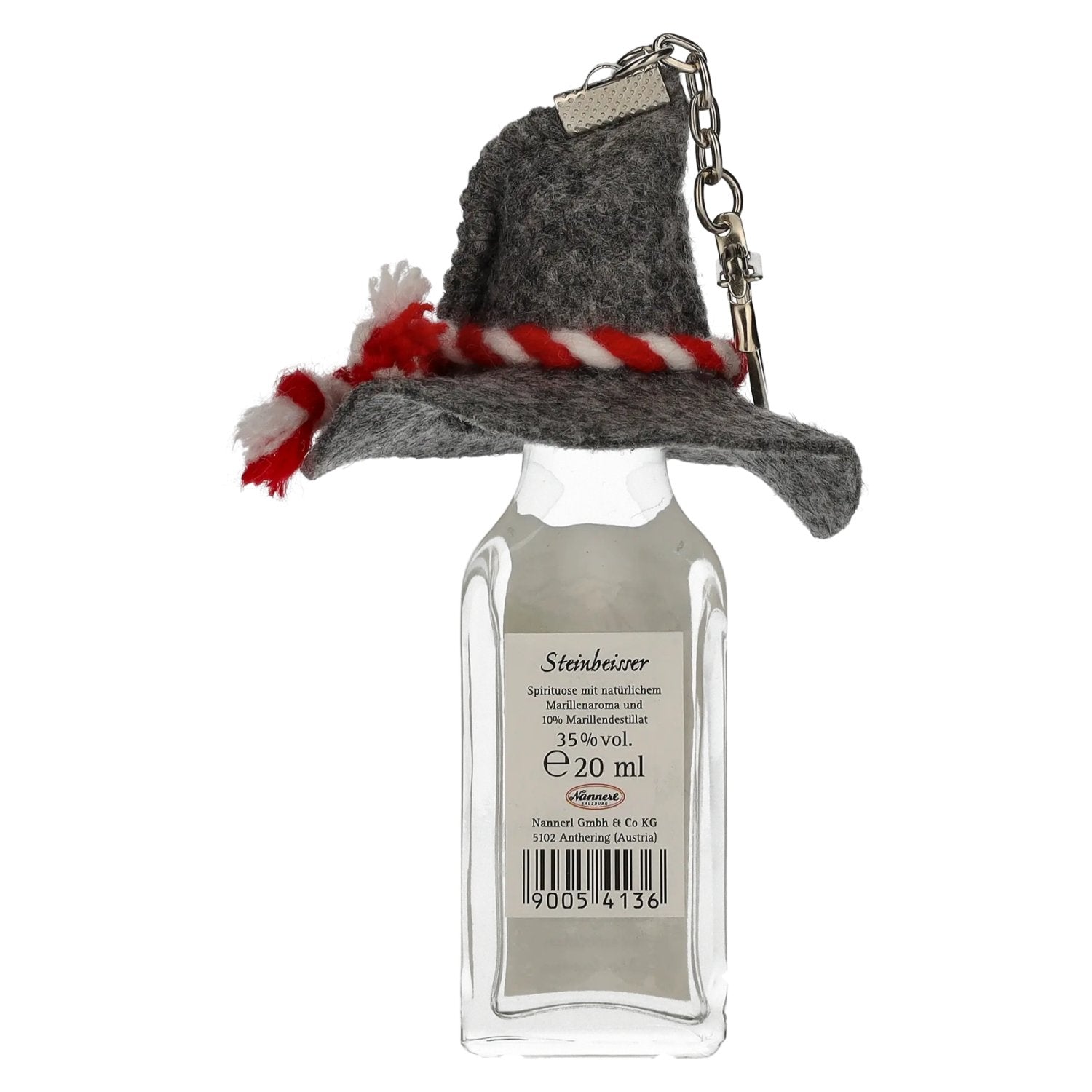 Nannerl Alpine schnaps STEINBEISSER abrikoos 35% vol. 0.02l met vilthoed