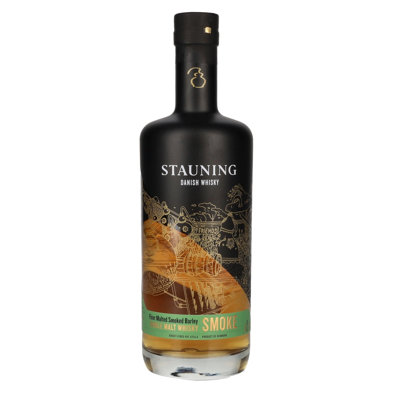 Stauning SMOKE Vloer Gerookte Gerst Deense Single Malt Whisky 47% Vol. 0,7l