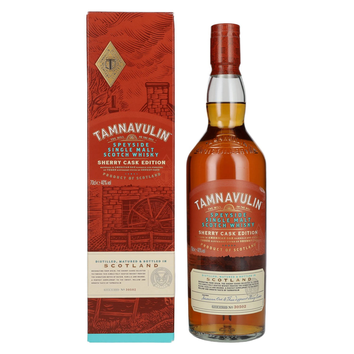 Tamnavulin SHERRY CASK Speyside Single Malt Scotch Whisky 40% ABV 0.7l in a gift box
