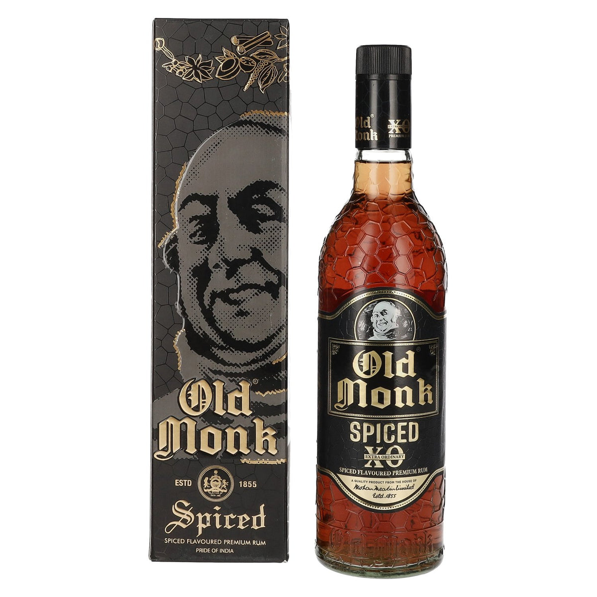 Old Monk XO Spiced Flavoured Premium Rum 40% vol. 0,7 l in geschenkverpakking