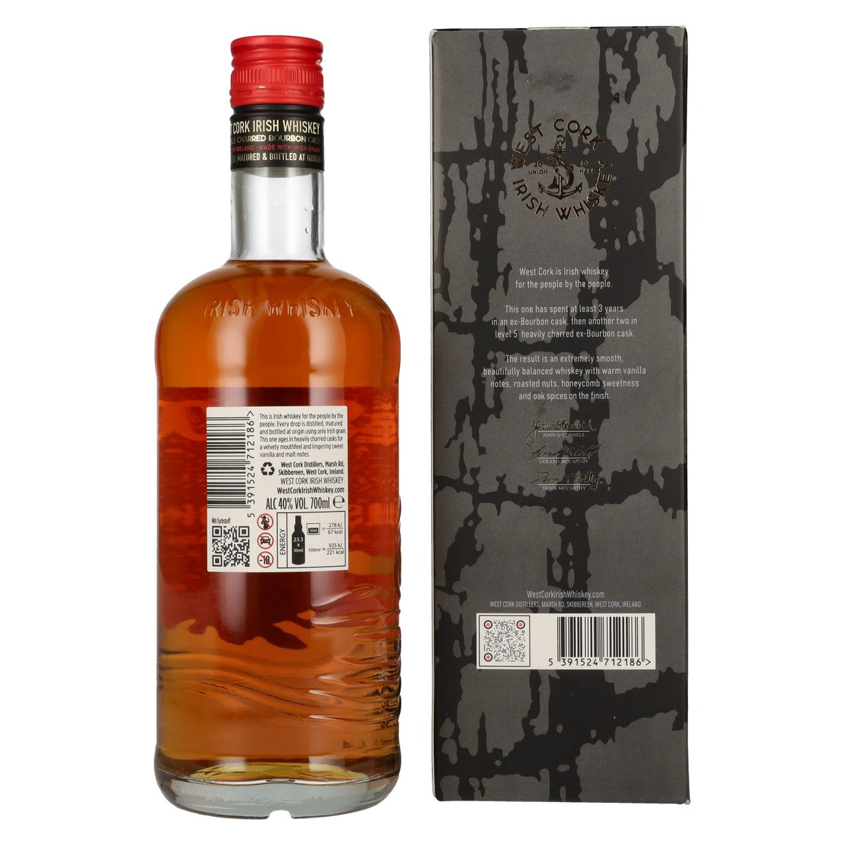 West Cork 5-Year-Old Irish Whiskey BLACK CASK Finish 40% vol. 0.7 l in a gift box