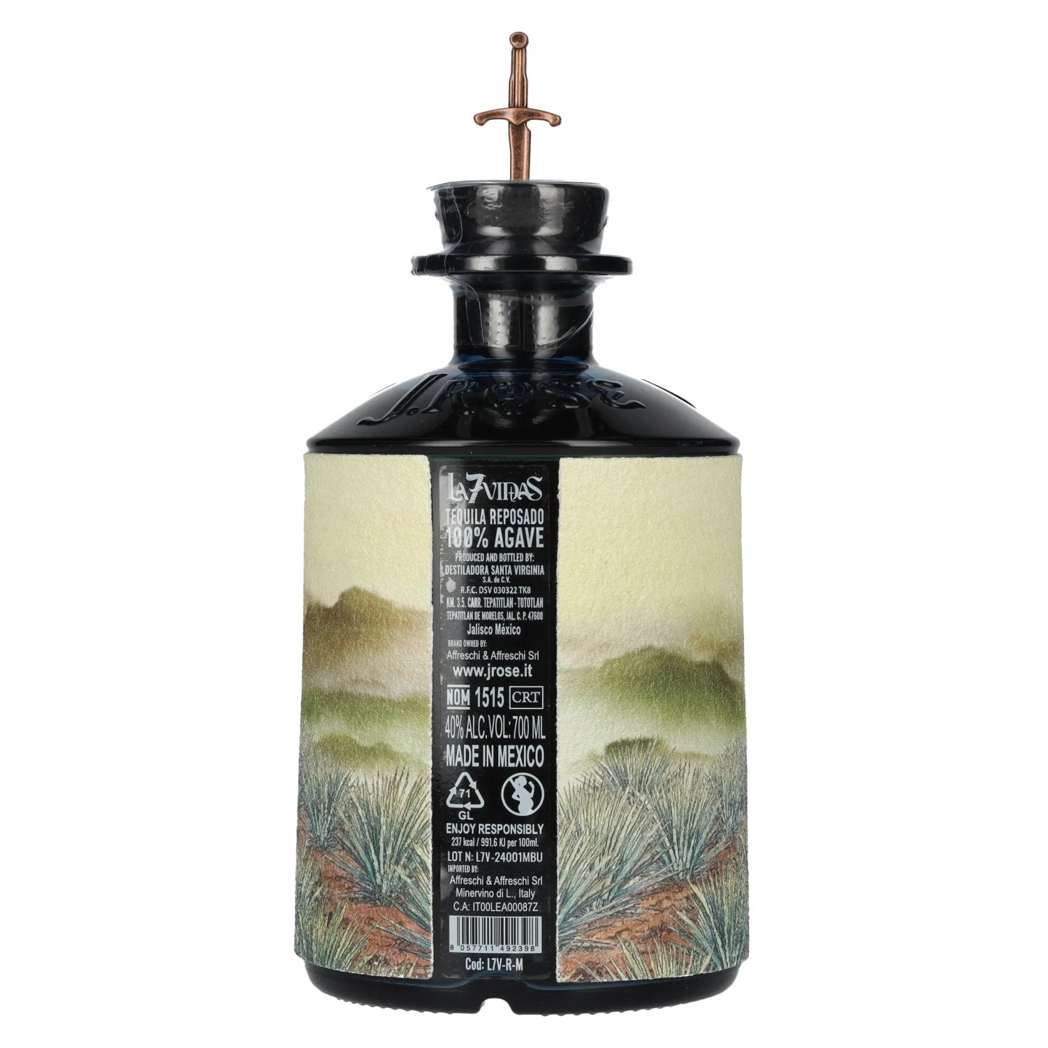 La7Vidas Tequila Reposado 100% Agave 40% Vol. 0,7l