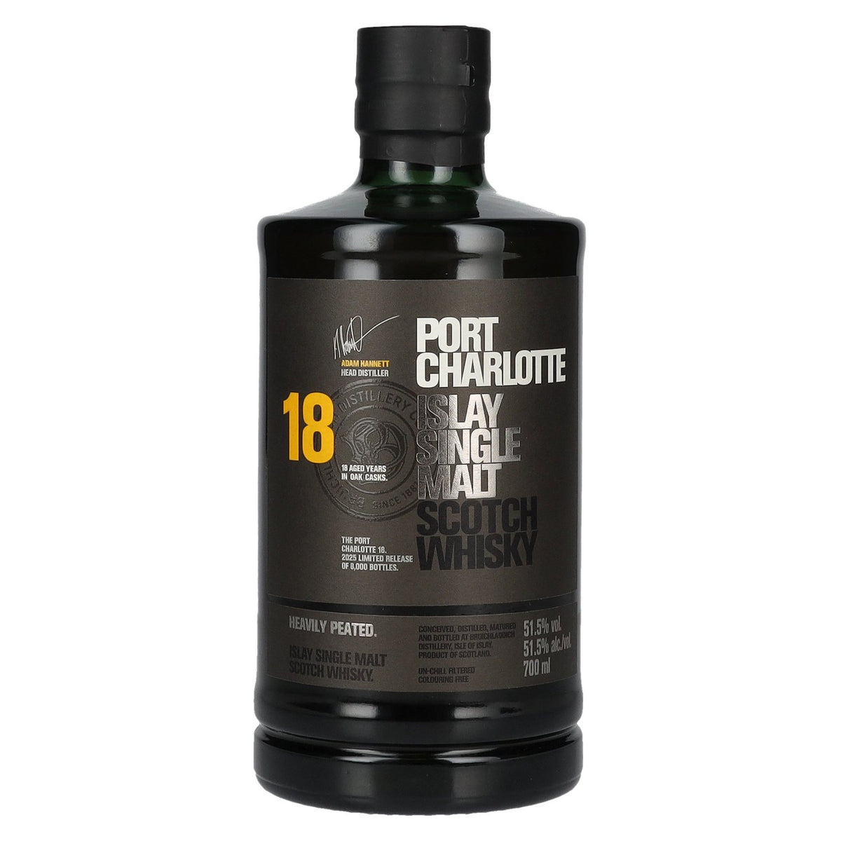 Port Charlotte 18 ans d'âge, single malt d'Islay fortement tourbé, 2025, 51,5 % vol., 0,7 l