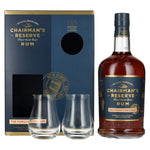 Chairman's Reserve THE FORGOTTEN CASKS Rhum de Sainte-Lucie de première qualité, 40 % vol., 0,7 l, dans un coffret cadeau avec 2 verres