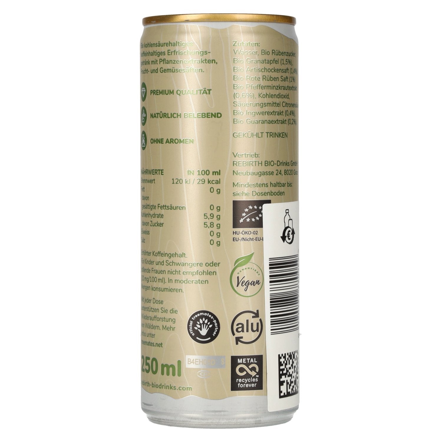 REBIRTH Supreme Organic Drink Ingwerer-Mint 24x0.25l cans deposit