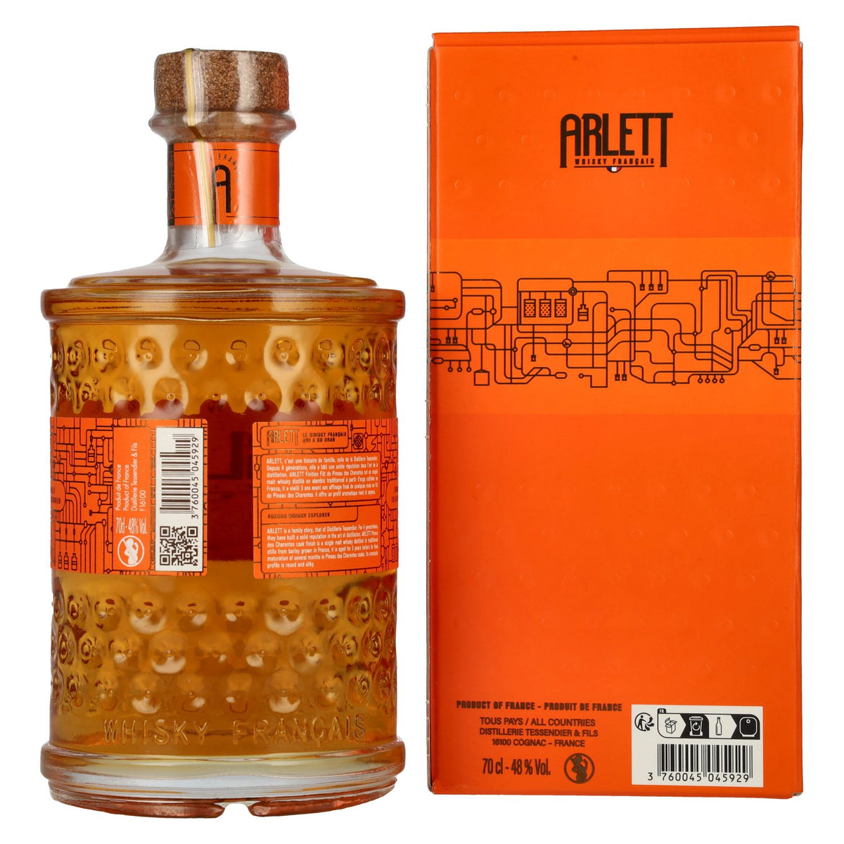 Arlett Finition Fût de Pineau des Charentes Single Malt Whisky 48% vol. 0.7 l in a gift box