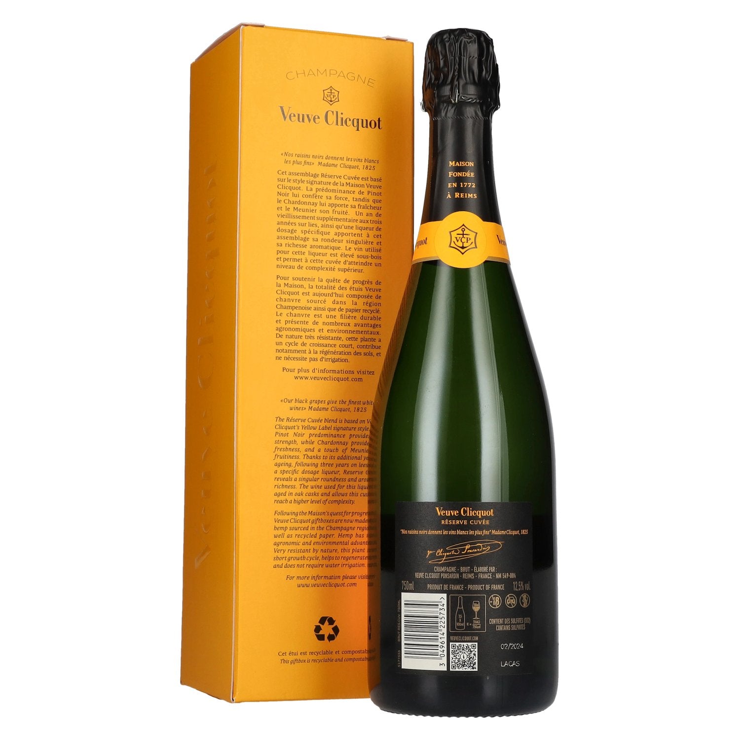 Veuve Clicquot Champagne Brut Réserve Cuvée 12.5% vol. 0.75l in gift box