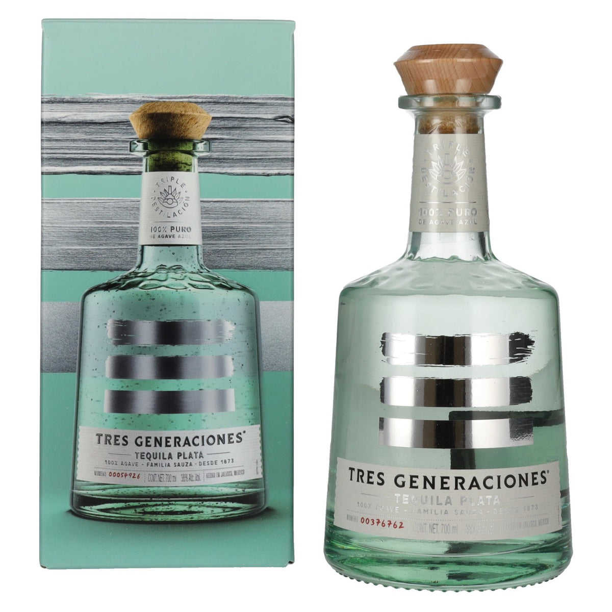 Tres Generaciones Tequila Plata 100% Pure Blue Agave 38% ABV 0.7l in a gift box