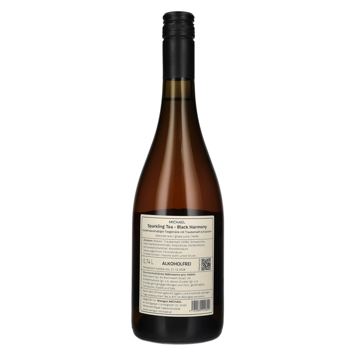 MICHAEL Thé pétillant Black Harmony sans alcool 0,74 l