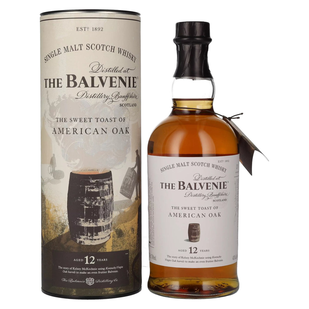 Balvenie 12 Years Old The Sweet Toast of AMERICAN OAK 43% vol. 0,7 l in geschenkverpakking