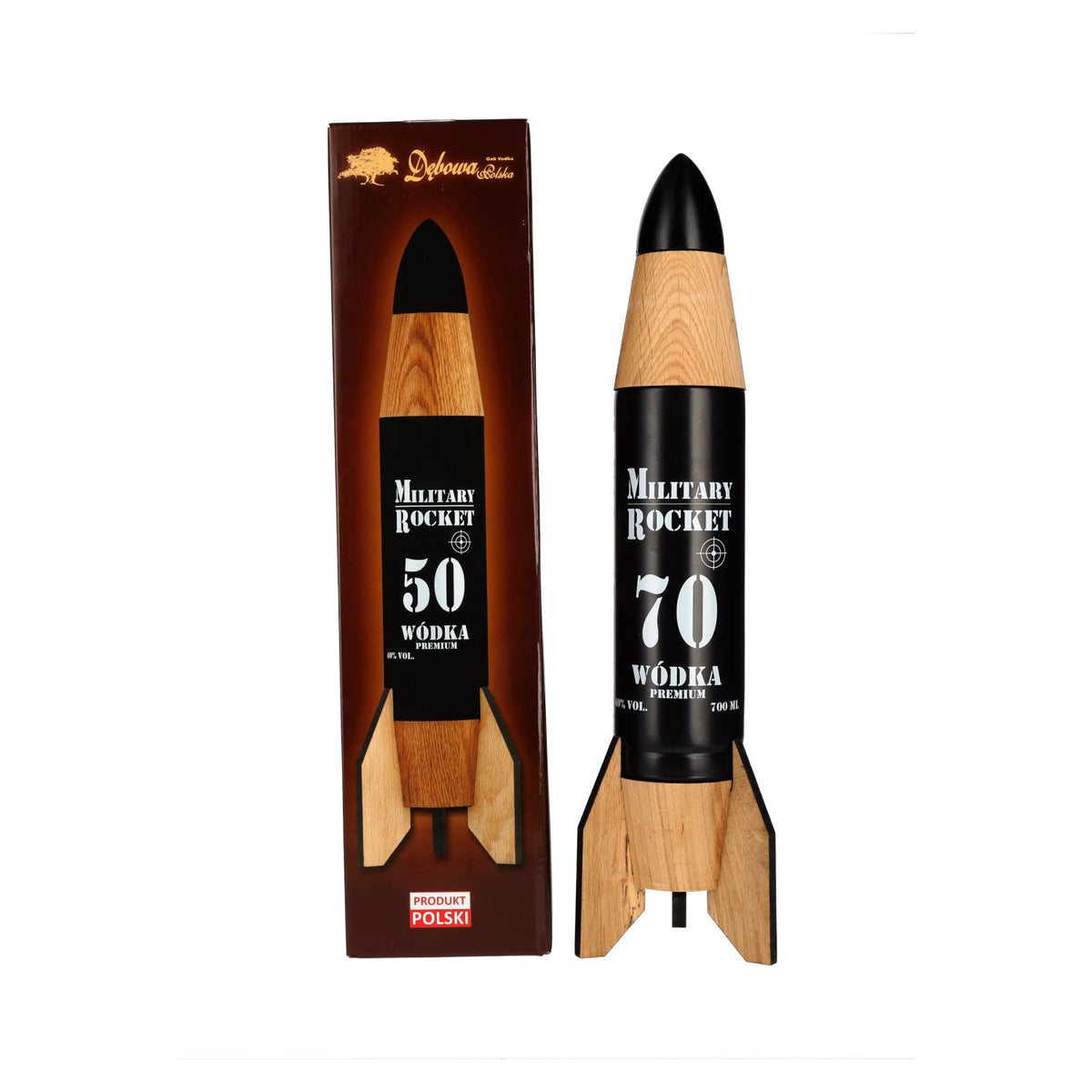 Debowa Wódka Military Rocket 70 Premium 40% vol. 0,7 l in geschenkverpakking