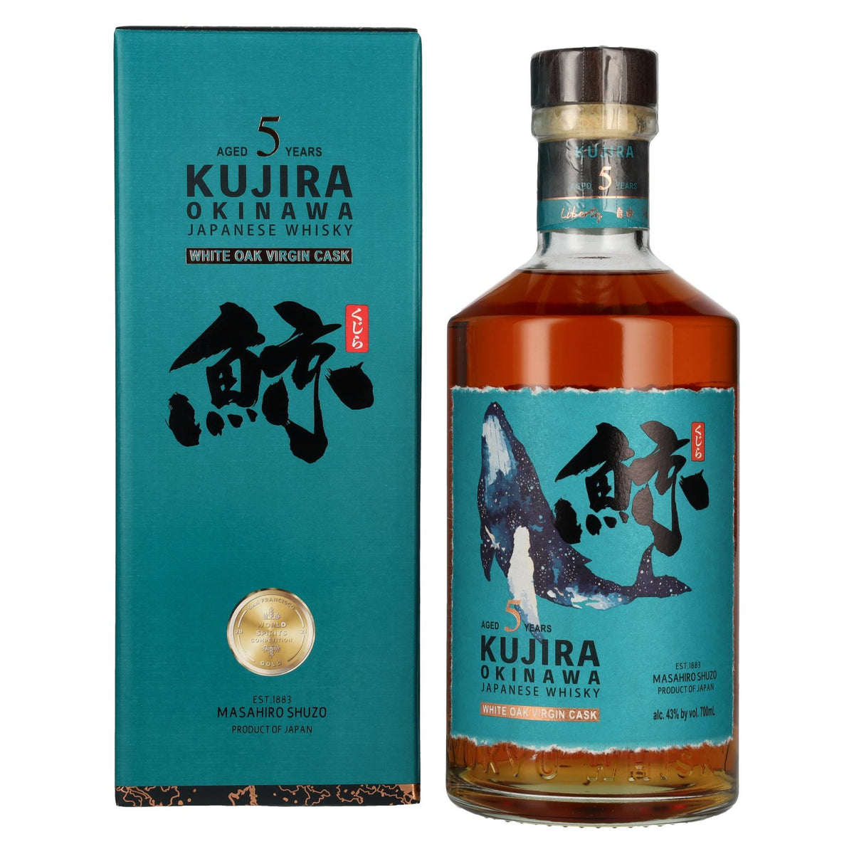 Kujira Okinawa 5 Years Old WHITE OAK VIRGIN CASK Whisky 43% vol. 0,7 l in geschenkverpakking