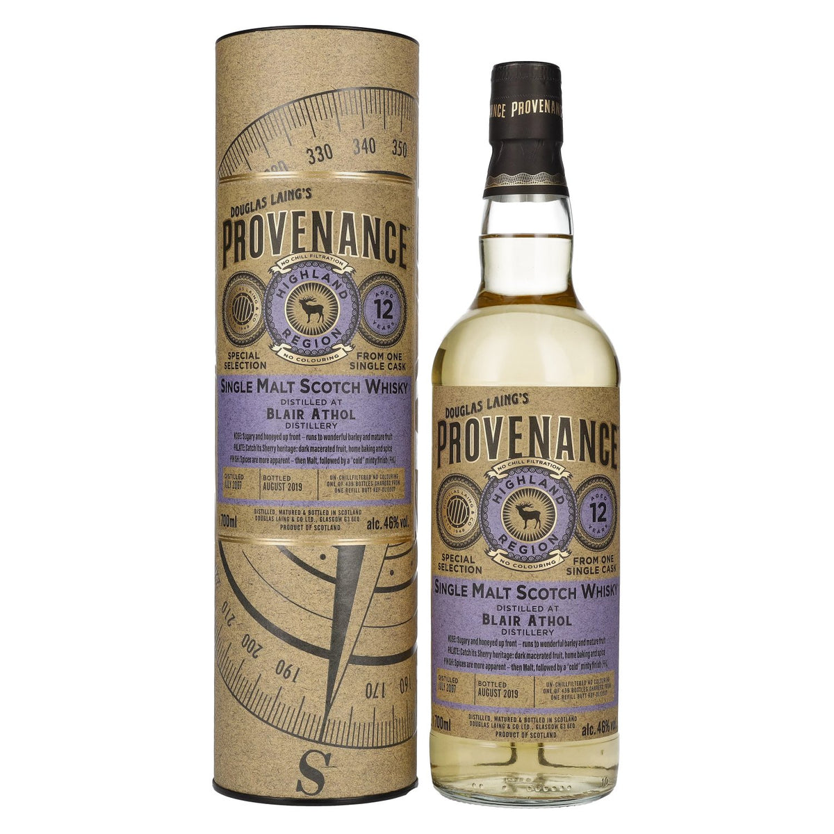 Douglas Laing PROVENANCE Blair Athol 12-Year-Old Single Cask Malt 2007 46% vol. 0.7 l in a gift box