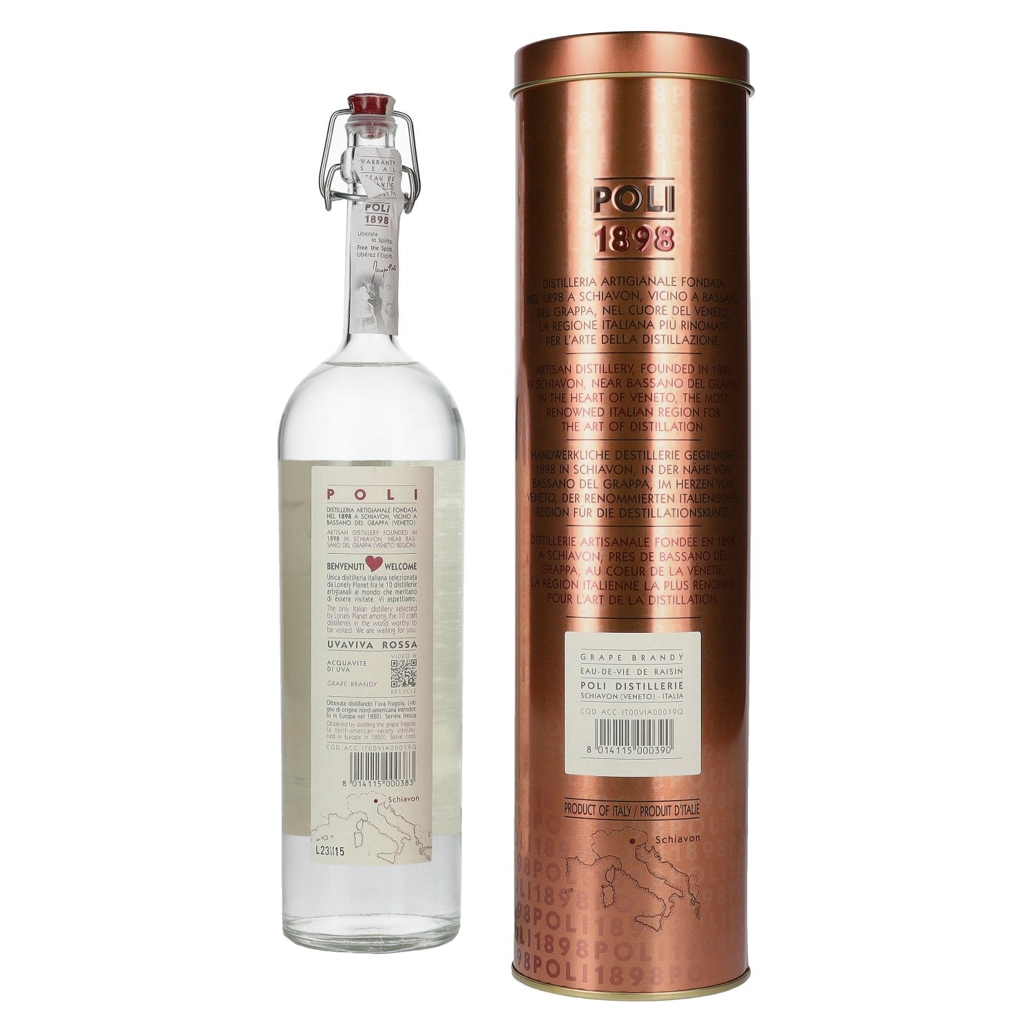 Poli UVAVIVA Rossa 40% Vol. 0,7l in Tinbox