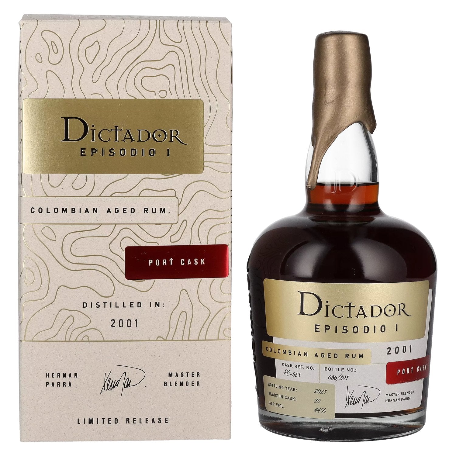 Dictador EPISODIO I 20 Years Old PORT CASK Rum 2001 44% vol. 0,7l en boîte cadeau