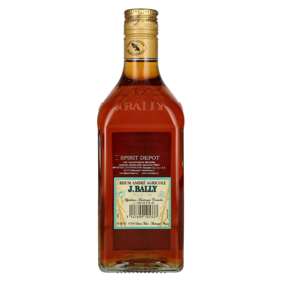 J. Bally Rhum Ambré Agricole de la Martinique 45 % vol. 0,7 l