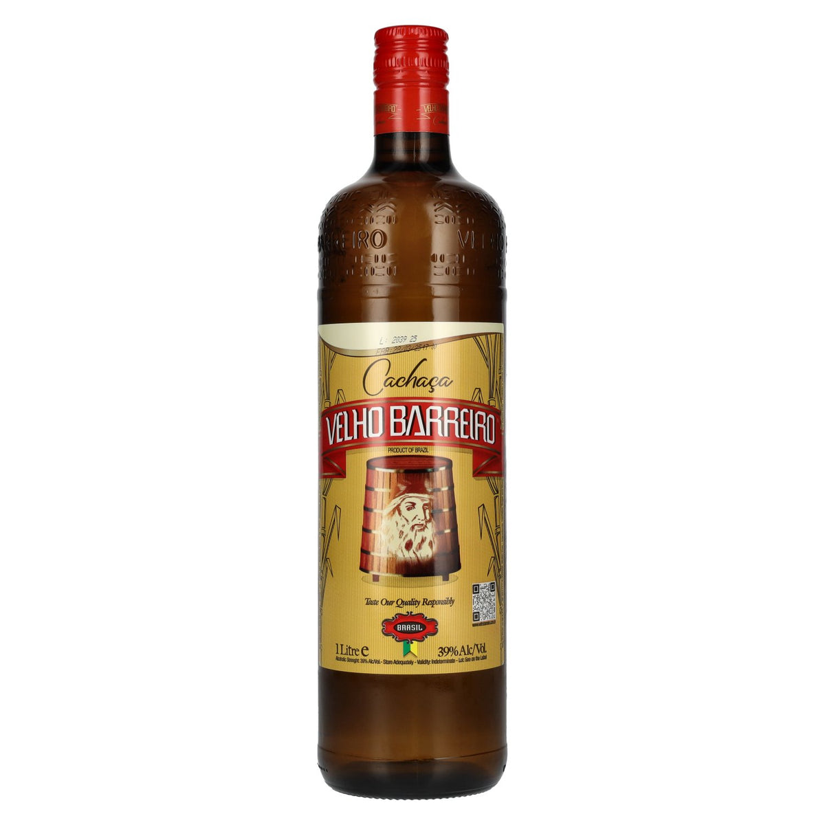 Velho Barreiro Cachaça 39% vol. 1 l