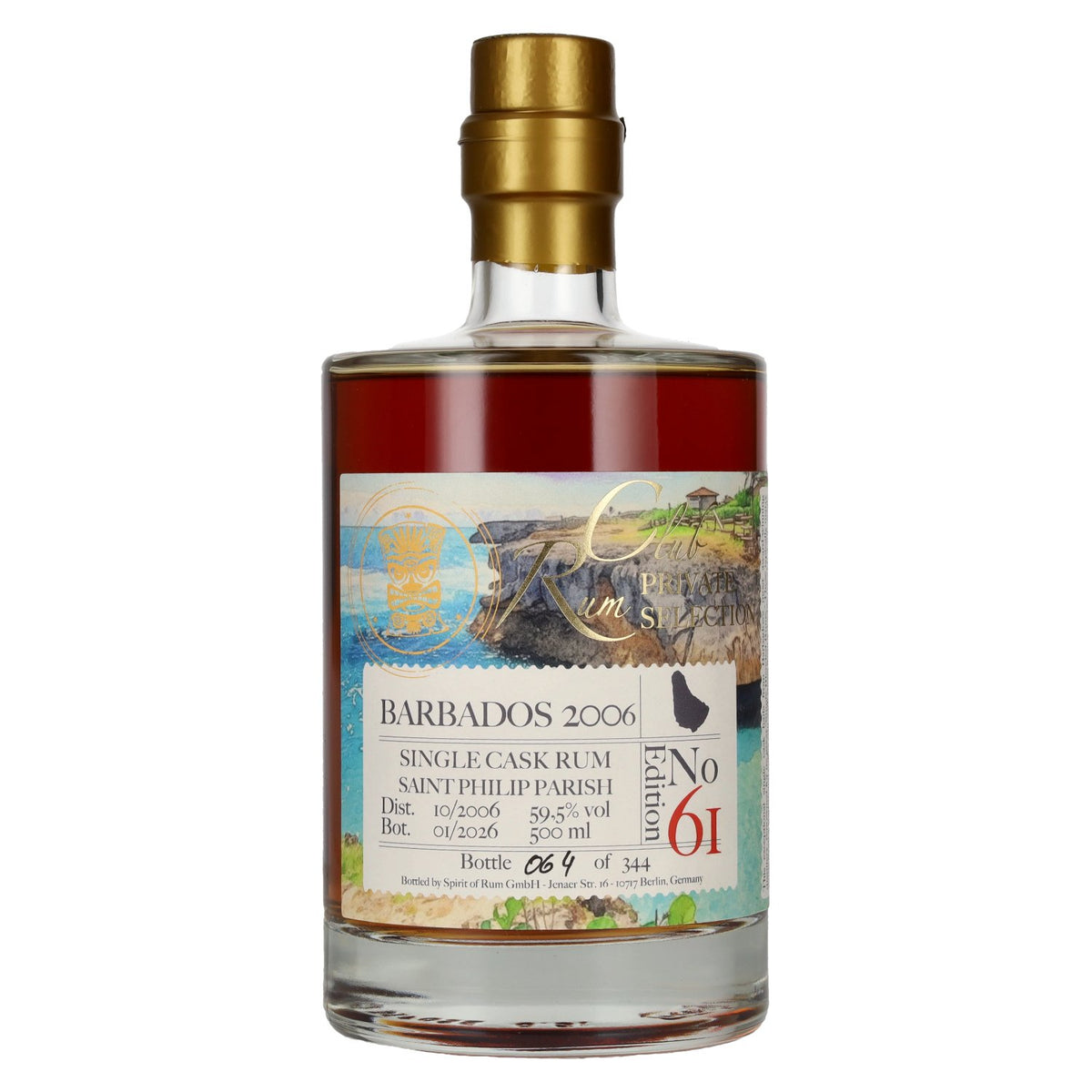 Rum Club PRIVATE SELECTION Barbados Single Cask Rum Edition 61 2006 59.5% vol. 0.5 l