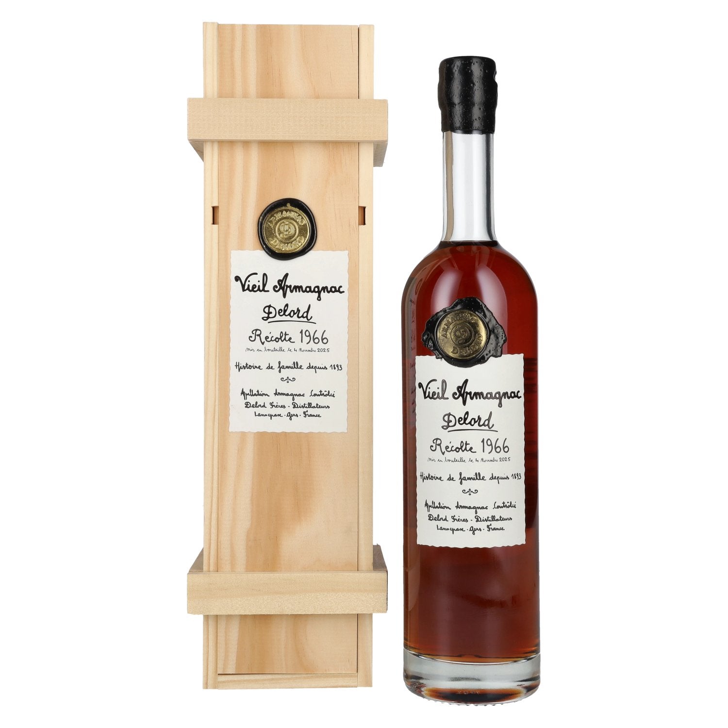 Vieil Armagnac Delord Vintage Récolte 1966 40% Vol. 0,7l in houten doos