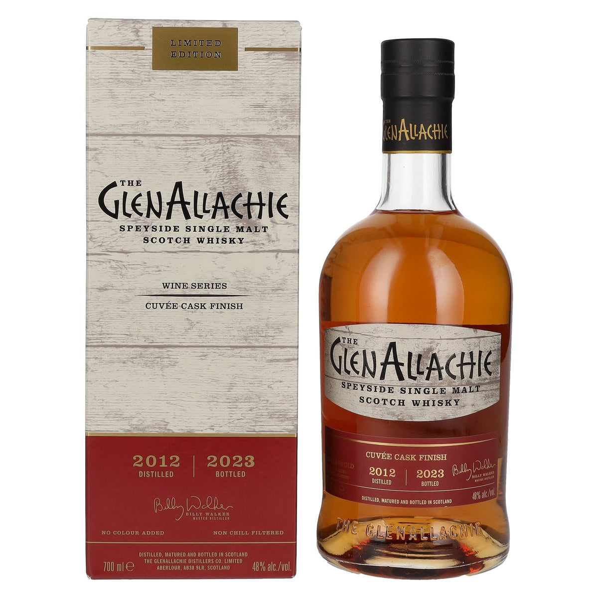 The GlenAllachie 10 ans d'âge, finition en fût de cuvée de vin 2012, 48 % vol., 0,7 l, dans un coffret cadeau