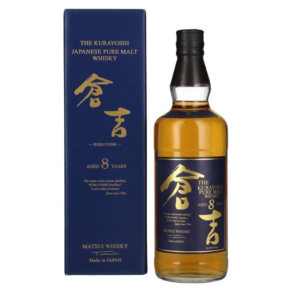 Matsui Whisky THE KURAYOSHI 8 Years Old Pure Malt Whisky 43% vol. 0,7 l in geschenkverpakking