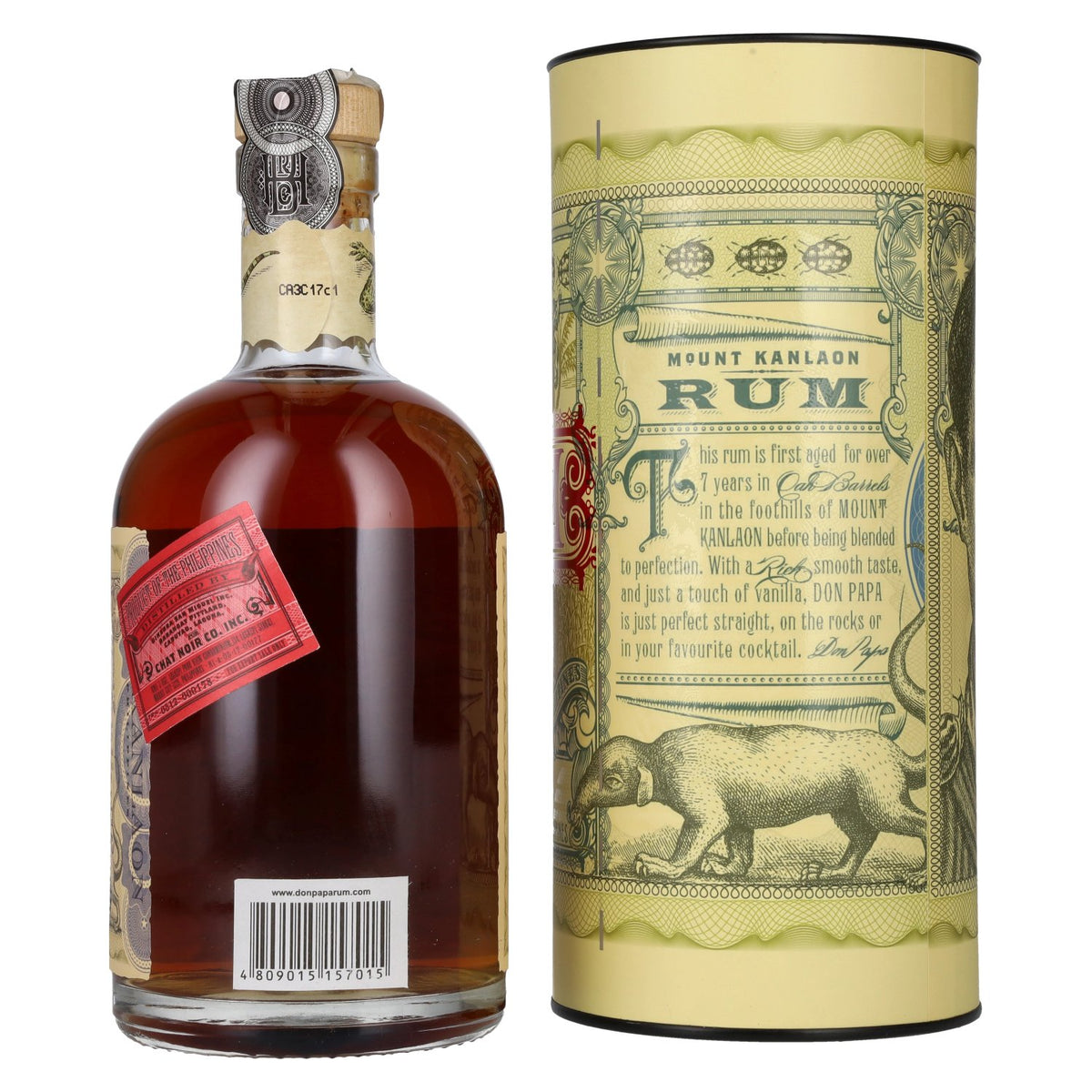 Don Papa 7 Years Old Small Batch Rum - Old Edition 40% vol. 0,7 l in geschenkverpakking