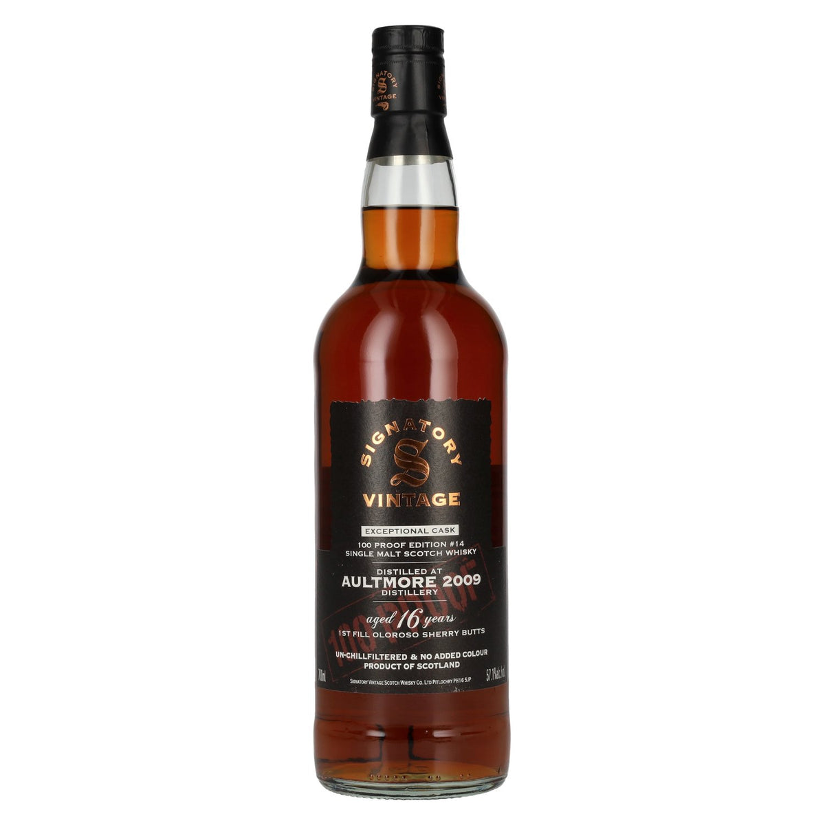Signatory Vintage 100 Proof Edition Aultmore 2009 16 Years Old Exceptional Cask #14 57.1% vol. 0.7 l