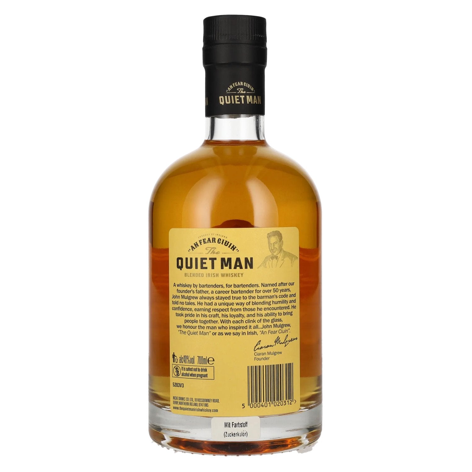 The Quiet Man Irish Whiskey AN FEAR CIUIN Traditionele Blended Irish Whiskey 40% Vol. 0,7l