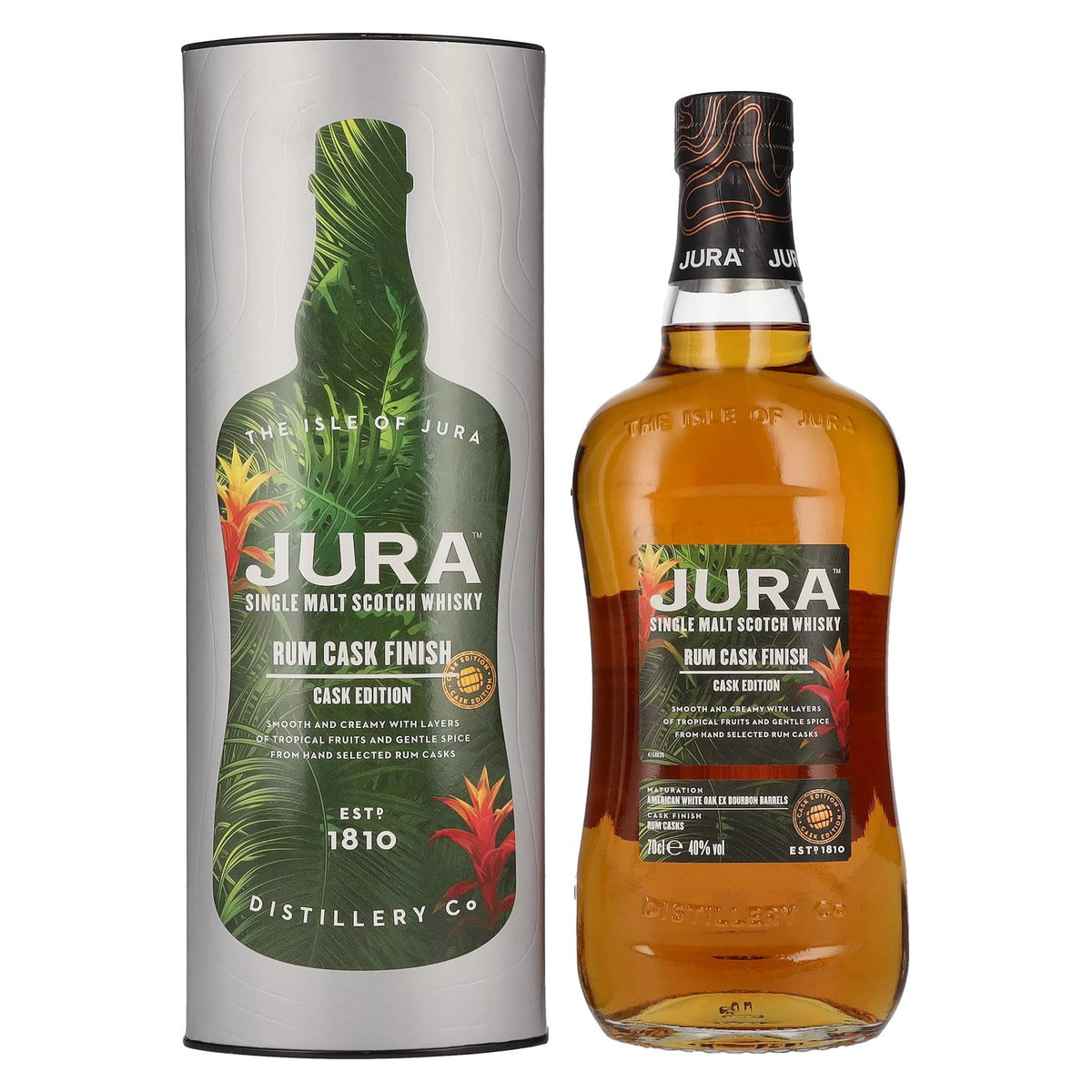 Jura Single Malt Scotch Whisky RUM CASK FINISH 40% vol. 0.7l in a gift box
