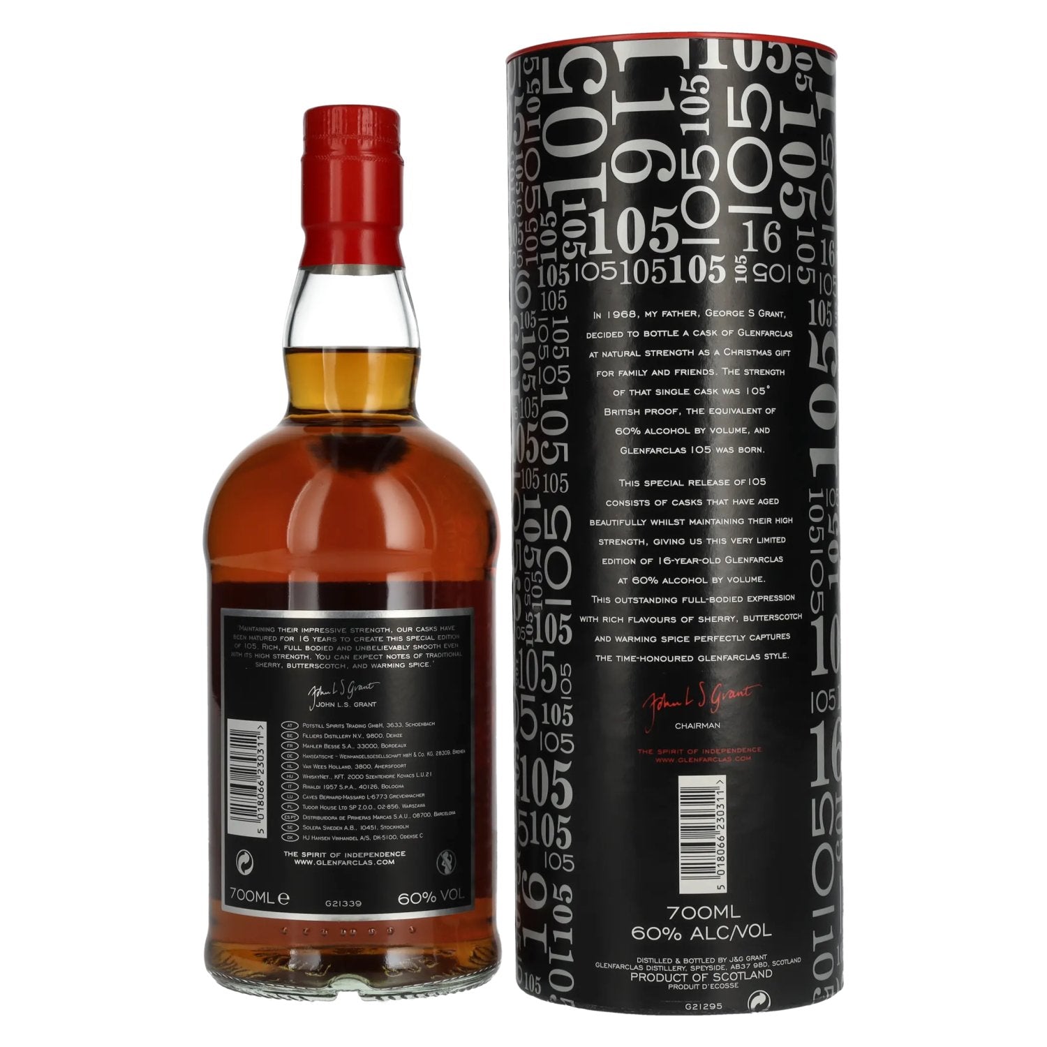 Glenfarclas 105 16 Years Old CASK STENGTE Highland Single Malt 60% Vol. 0,7l in geschenkverpakking