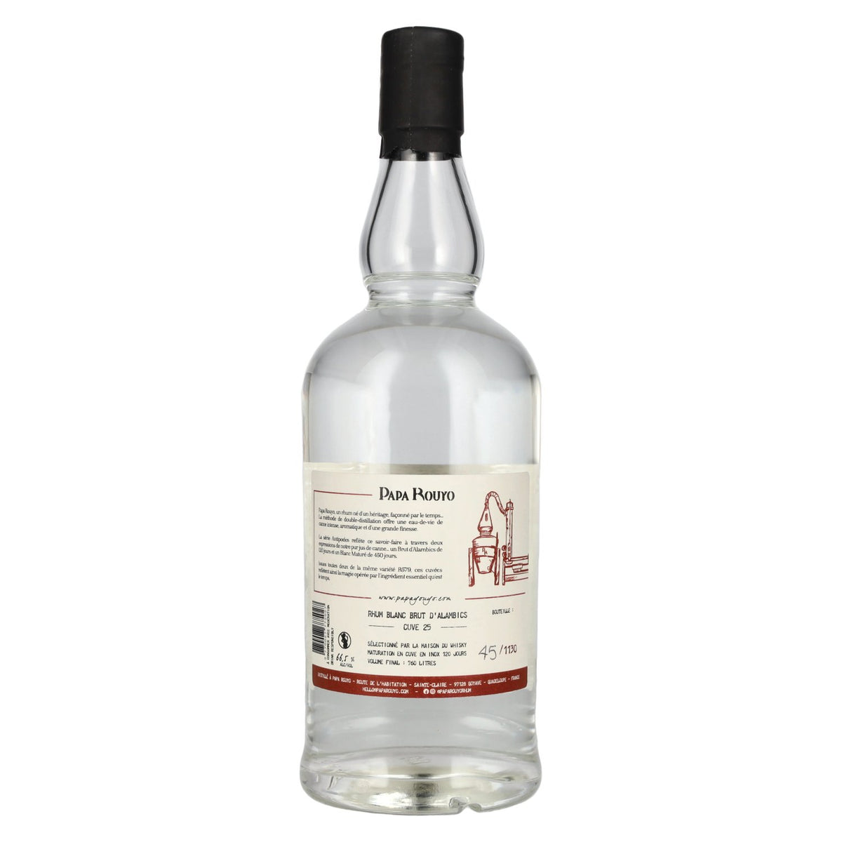 Papa Rouyo Brut d'Alambic Antipodes Rhum Agricole 66,5 % vol. 0,7 l
