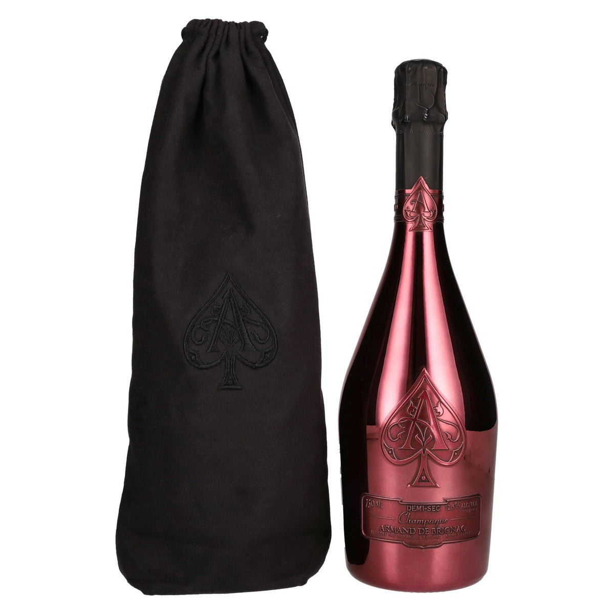 Armand de Brignac Champagne Demi-Sec 12.5% vol. 0.75 l in a linen bag