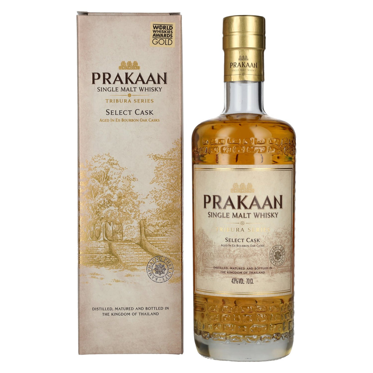 Prakaan TRIBURA SERIES Single Malt Whisky SELECT CASK 43% vol. 0,7 l in geschenkverpakking