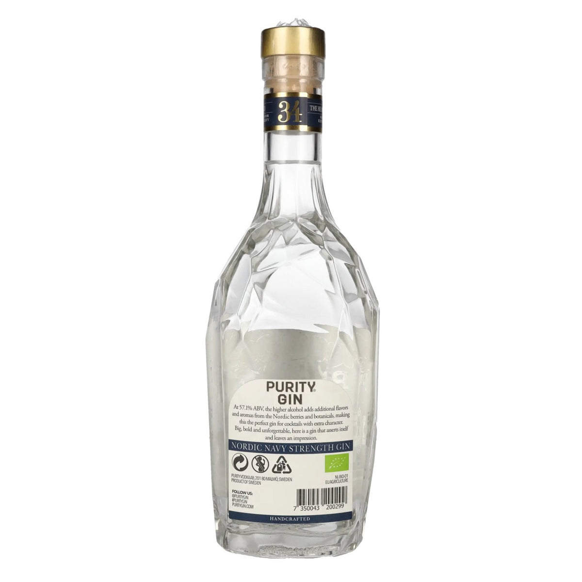Purity 34 CRAFT NORDIC NAVY STRENGTH Organic Gin 57.1% vol. 0.7 l