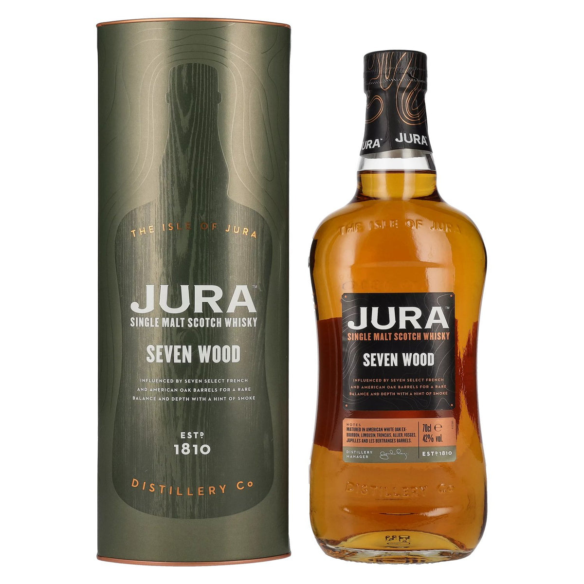 Jura SEVEN WOOD Single Malt Scotch Whisky 42% ABV, 0.7l in a gift box