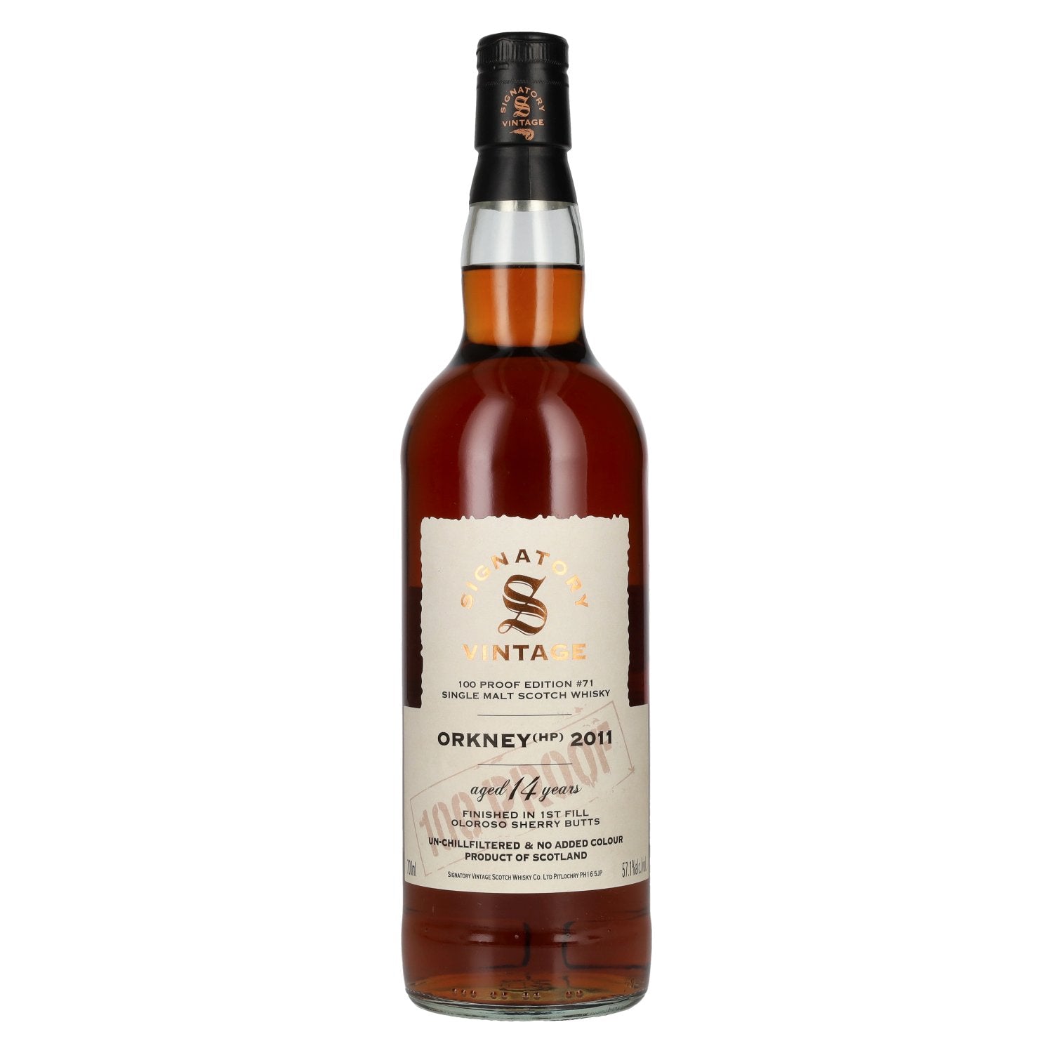 Signatory Vintage 100 Proof ORKNEY (HP) 14 Jaar Oud Oloroso Sherry Butts #71 2011 57,1% Vol. 0,7l