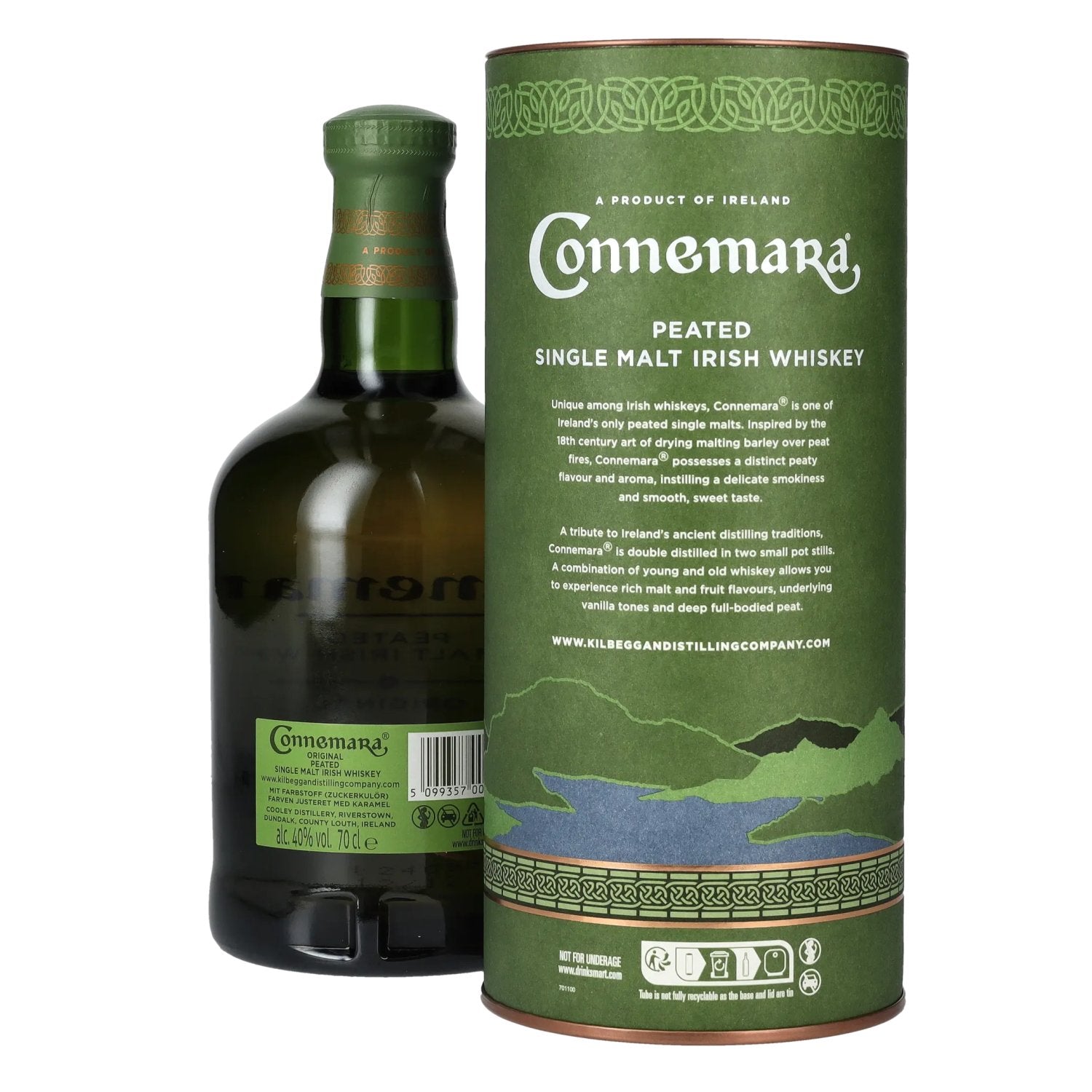 Connemara ORIGINAL Peated Single Malt Irish Whiskey 40% Vol. 0,7l in Geschenkbox